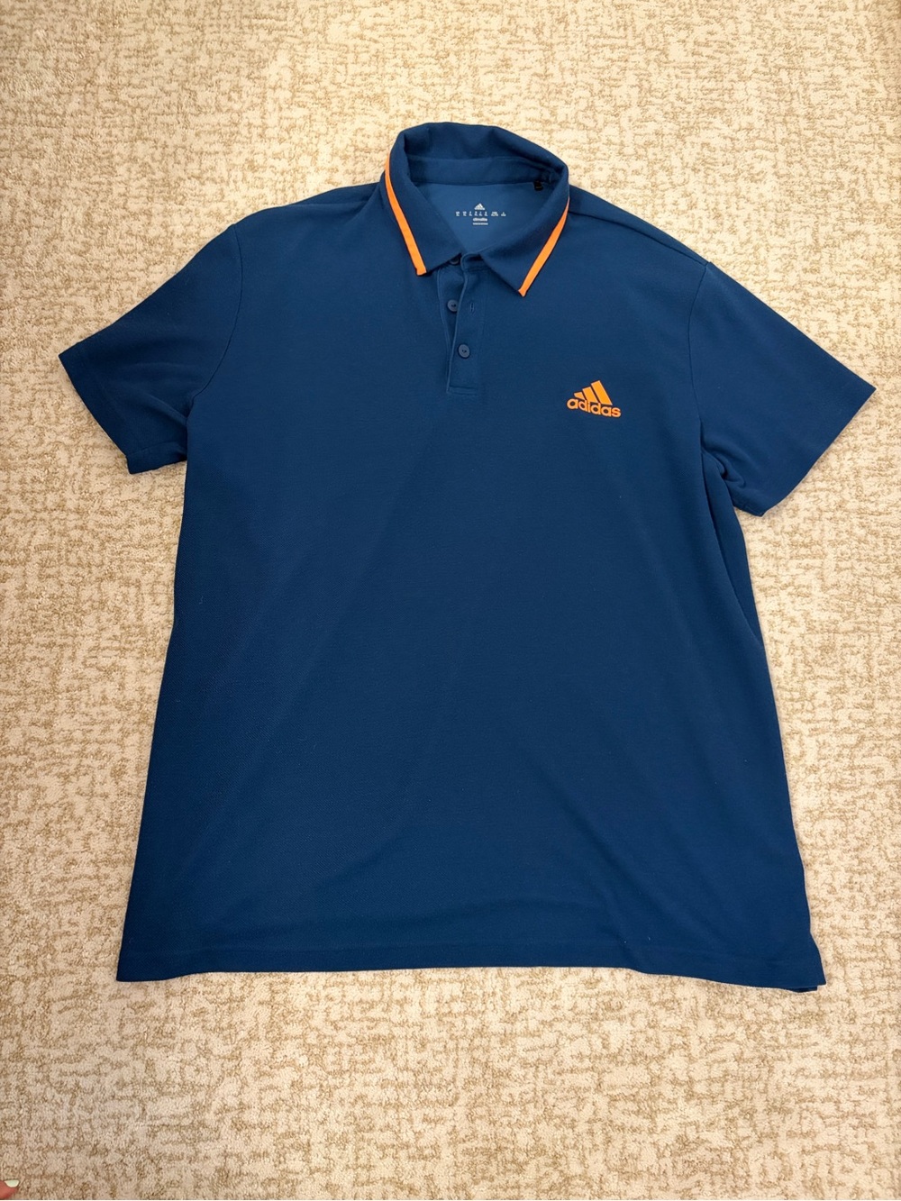 adidas Men's Climalite Navy Polo with Orange Trim - Size XL